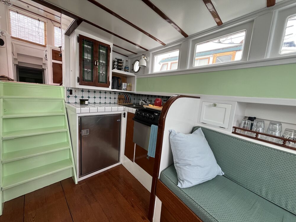 Galley and salon together.