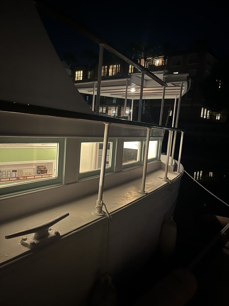 ESLO at the dock at night, another view.
