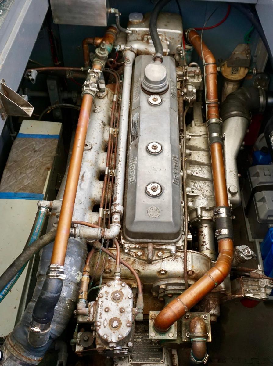 The Detroit 6-71 N diesel in the engine room.